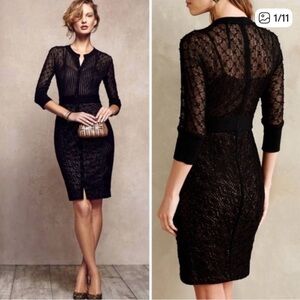 Byron Lars Black Lace Midi Dress